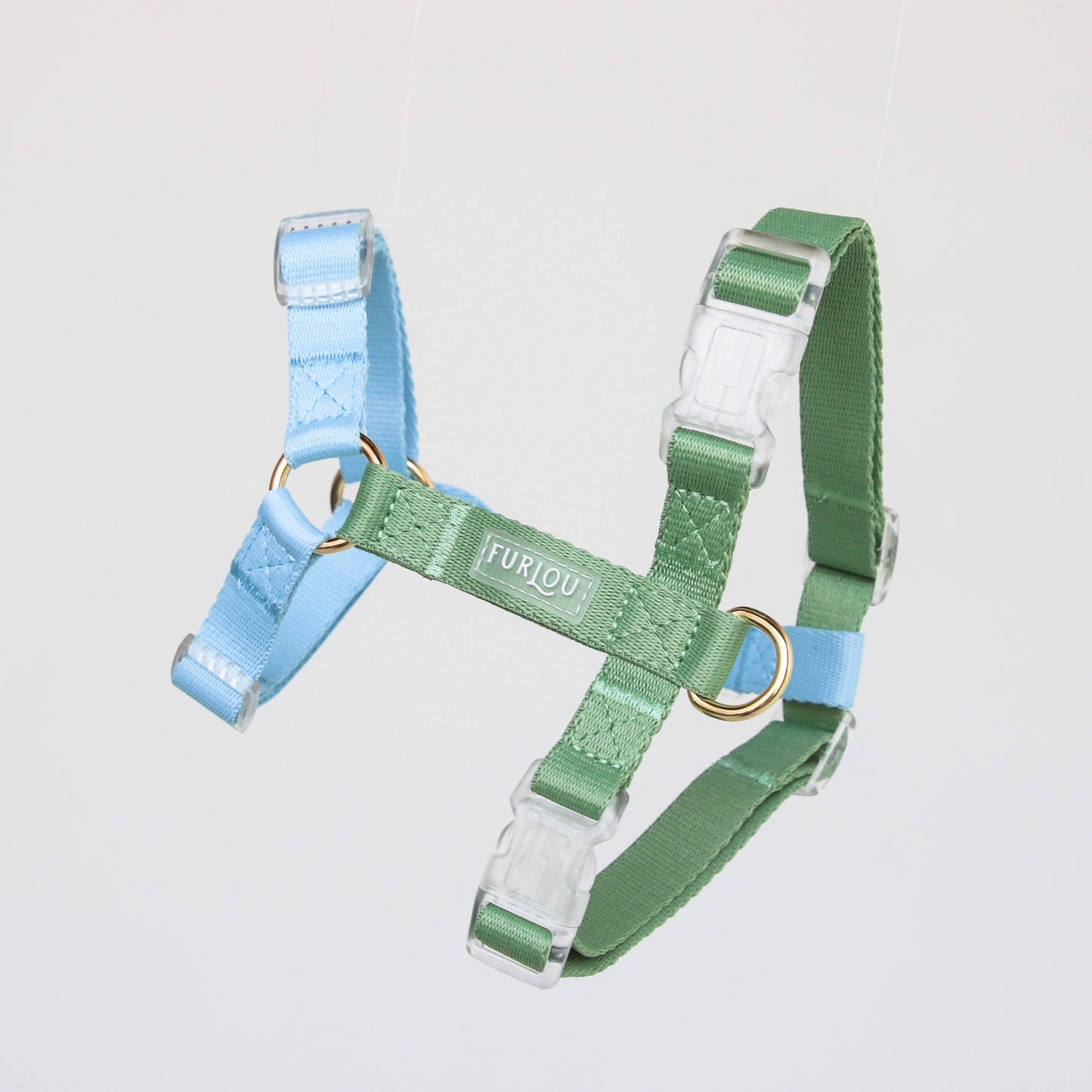 Harnais bi couleur bleu vert FURLOU
