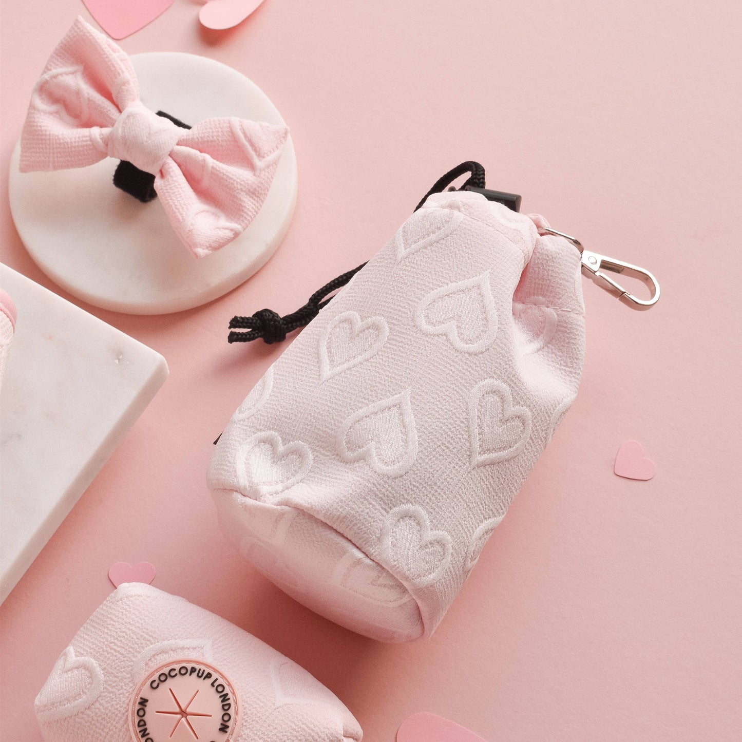 Pochette à friandises avec cordon de serrage - Baby Pink Heart
