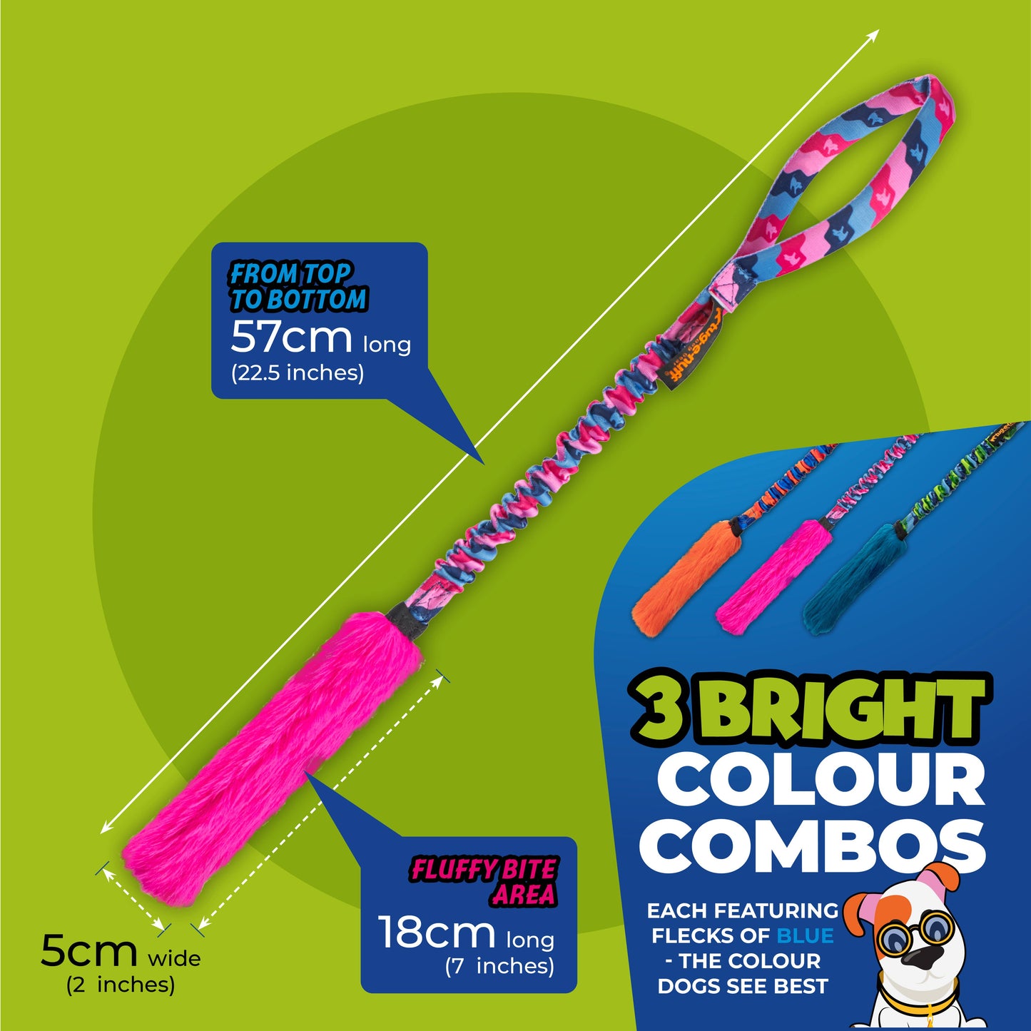 Bright Fauxtastic | Jouet de remorquage pour chien | Tug-E-Nuff