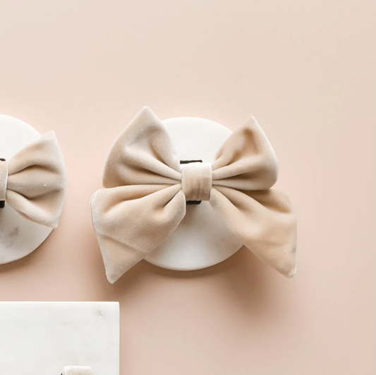 Nœud papillon en velours LUXE - Champagne