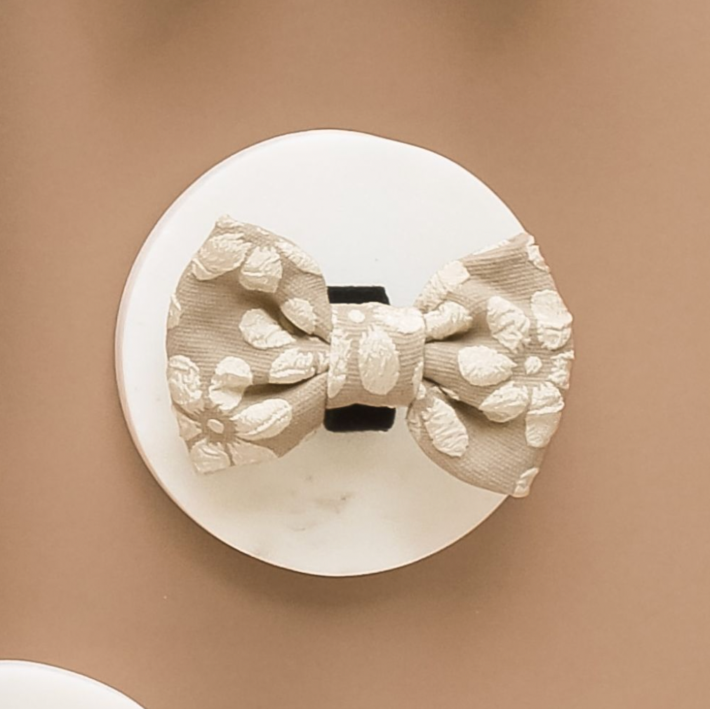 Nœud papillon LUXE - Fleur moka