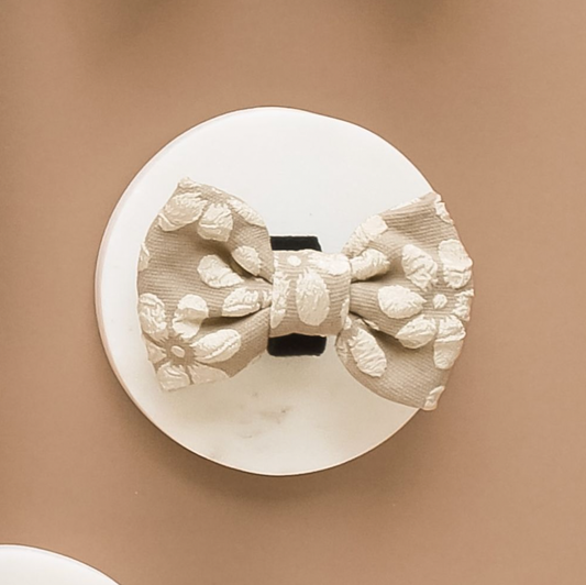 Nœud papillon LUXE - Fleur moka