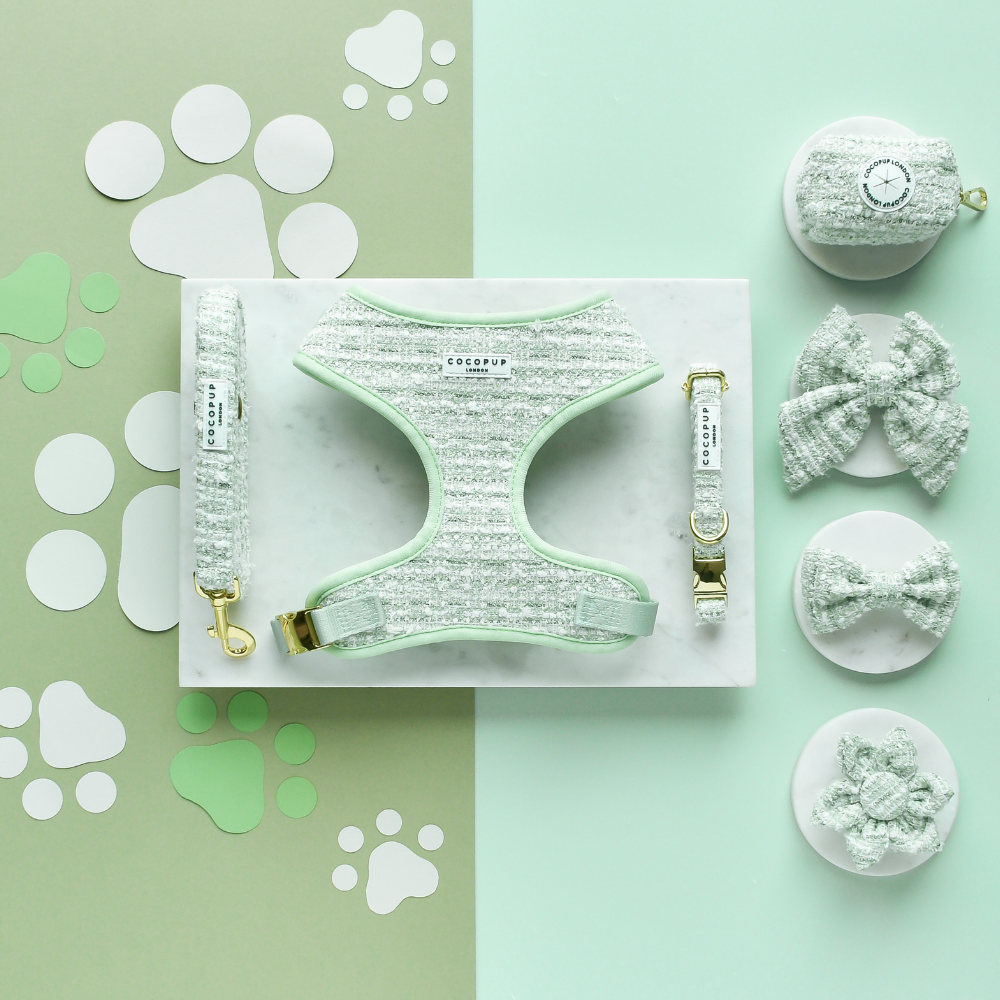 Nœud papillon en tweed texturé matcha