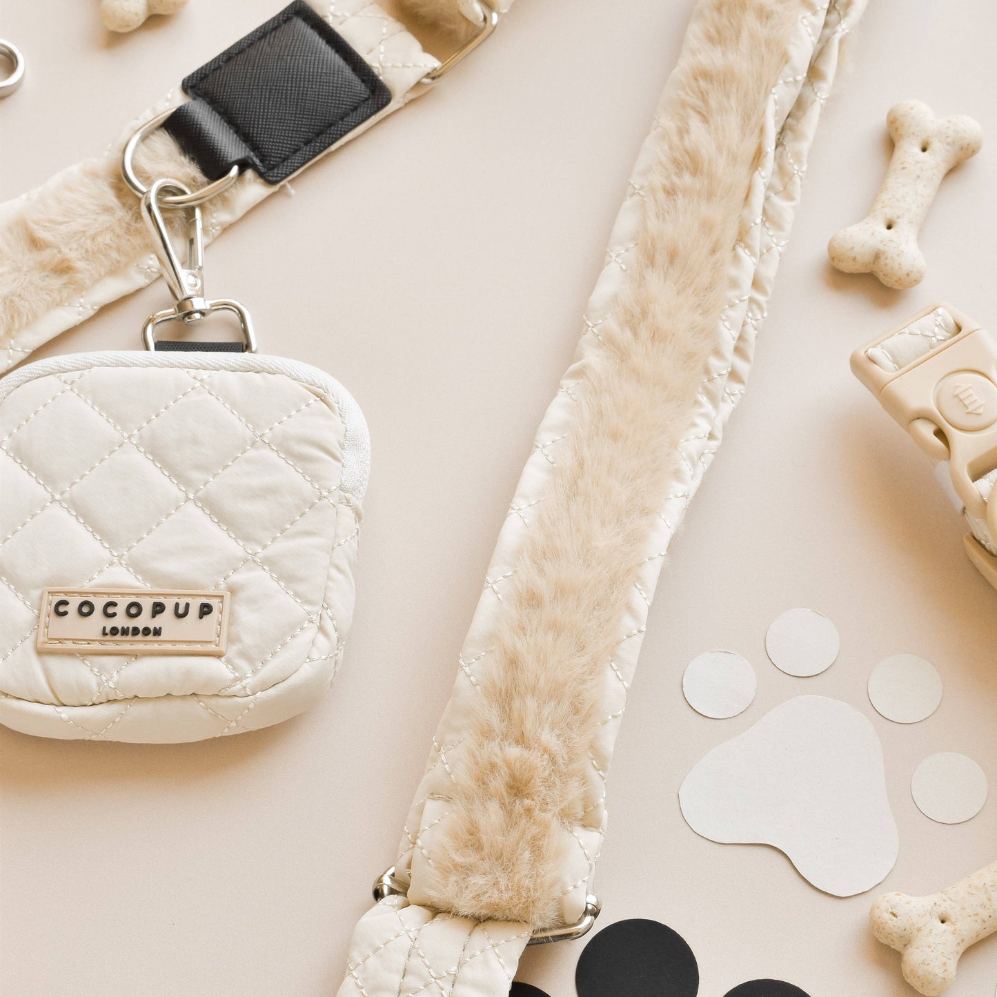 Sac de promenade + sangle + pochette frifri pour chien - Matelassé