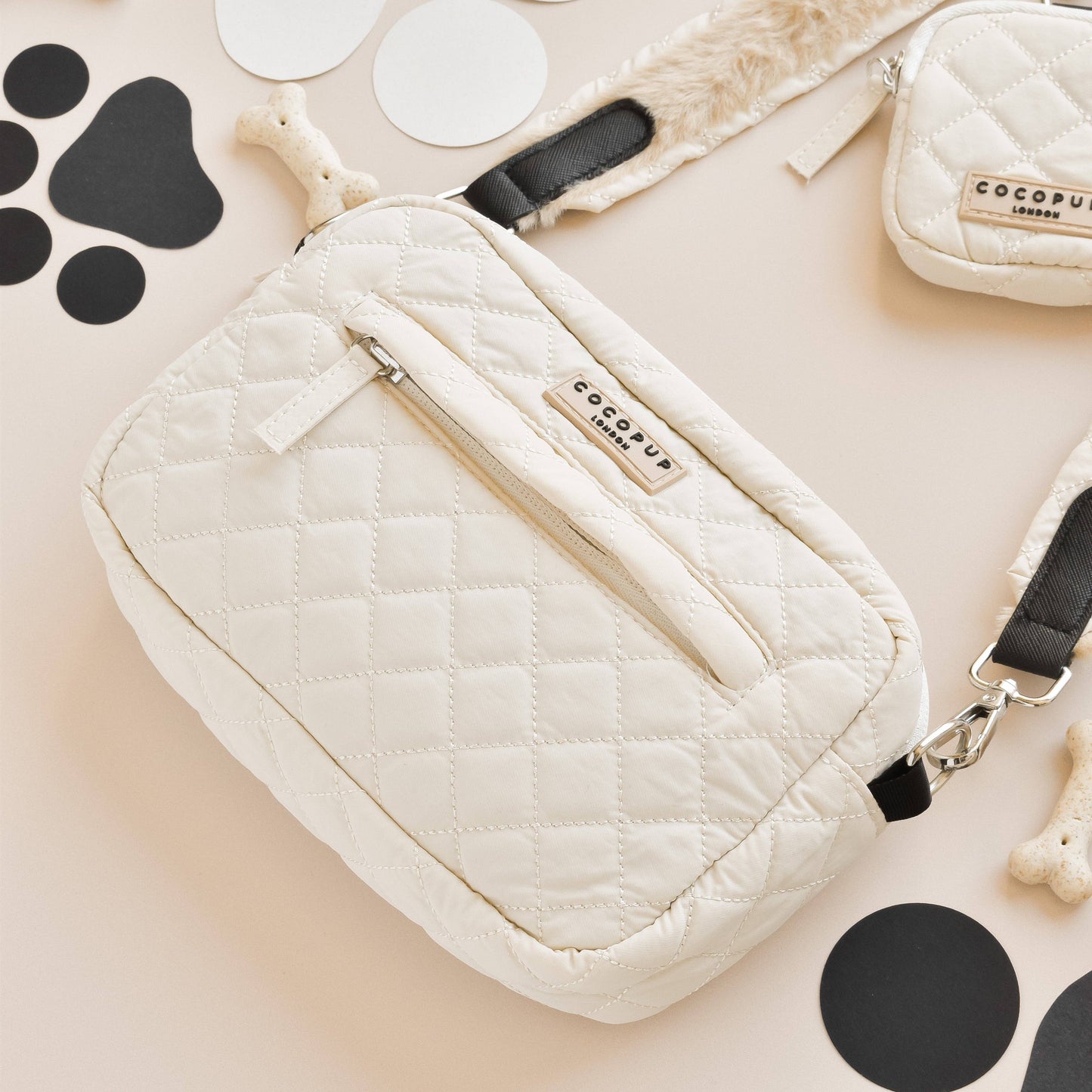 Sac de promenade + sangle + pochette frifri pour chien - Matelassé